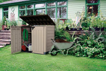 Load image into Gallery viewer, Keter Store It Out MAX Horizontal Durable Resin Outdoor Storage Shed with Heavy Duty Floor and Locking Latch and Double Doors, Beige