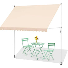 Load image into Gallery viewer, AECOJOY Manual Retractable Awning, 118" Non-Screw Outdoor Patio Awning, Beige