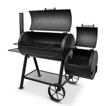 Load image into Gallery viewer, Highland Offset Charcoal Smoker and Grill in Black with 900 Sq. In. Cooking Space