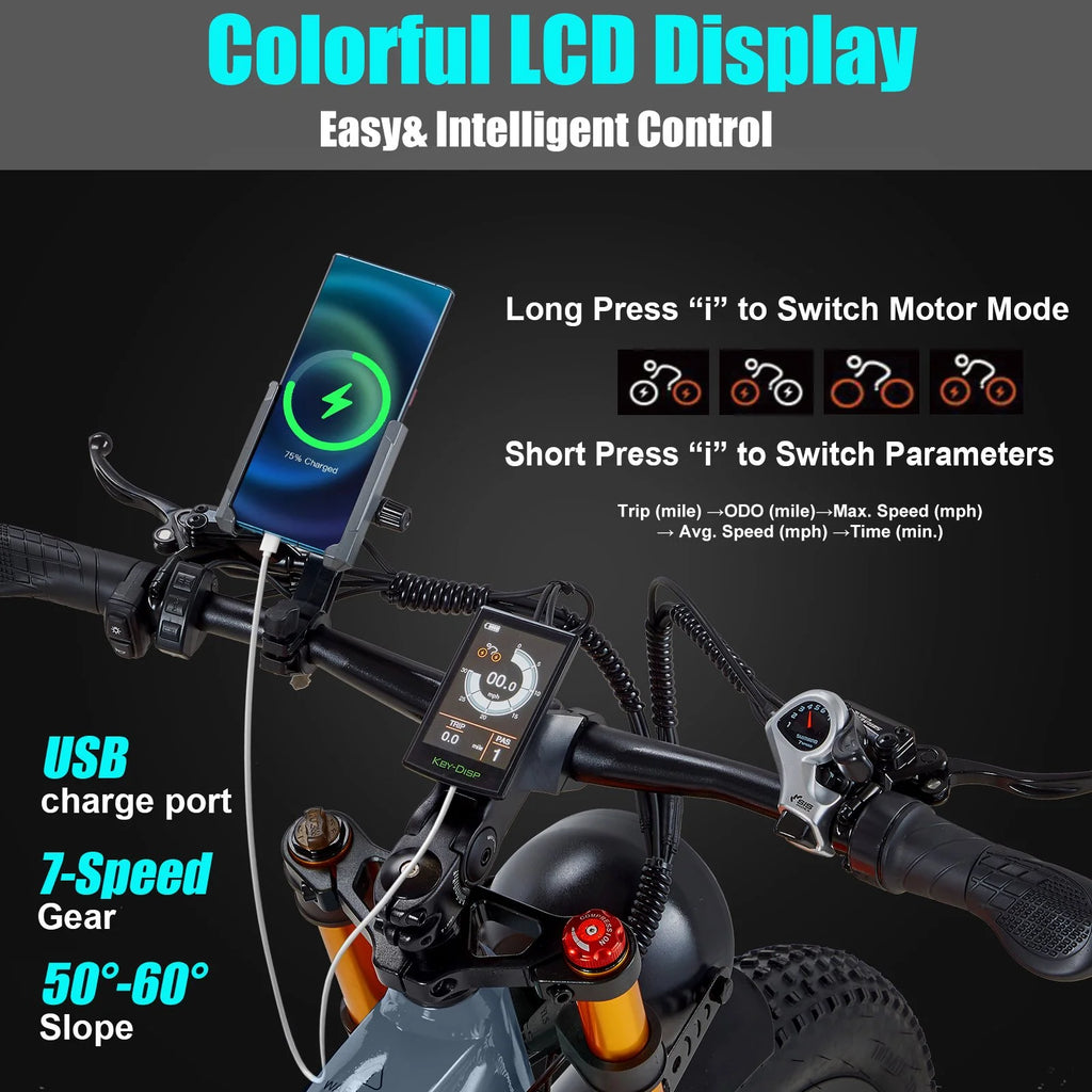 Dual Motors AWD 2000W Electric Bike for Adult 26'', UL2849 48V 60AH Removable Battery E - Mountain Bike 4'' Fat Tire up to 35MPH&200miles Long Range Off Road Ebike Beach Dual Hydraulic&Brakes E - Bicycle