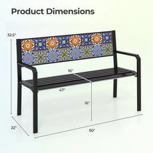 Load image into Gallery viewer, Tangkula 50" Metal Patio Park Bench