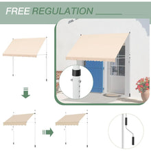 Load image into Gallery viewer, AECOJOY Manual Retractable Awning, 118" Non-Screw Outdoor Patio Awning, Beige