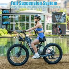 Load image into Gallery viewer, Dual Motors AWD 2000W Electric Bike for Adult 26'', UL2849 48V 60AH Removable Battery E - Mountain Bike 4'' Fat Tire up to 35MPH&amp;200miles Long Range Off Road Ebike Beach Dual Hydraulic&amp;Brakes E - Bicycle