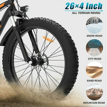 Load image into Gallery viewer, Aostirmotor Electric Mountain Bike, 48V 13AH Removable Lithium Battery 750W Ebike with Rack, 26" 4.0 in Fat Tire Bike, Electric Bicycle for Adults(Black)