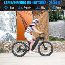 Load image into Gallery viewer, Dual Motors AWD 2000W Electric Bike for Adult 26'', UL2849 48V 60AH Removable Battery E - Mountain Bike 4'' Fat Tire up to 35MPH&amp;200miles Long Range Off Road Ebike Beach Dual Hydraulic&amp;Brakes E - Bicycle