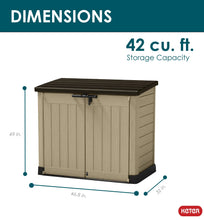 Load image into Gallery viewer, Keter Store It Out MAX Horizontal Durable Resin Outdoor Storage Shed with Heavy Duty Floor and Locking Latch and Double Doors, Beige