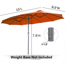 Load image into Gallery viewer, AECOJOY 15x9ft Double-Sided Patio Umbrella, Orange