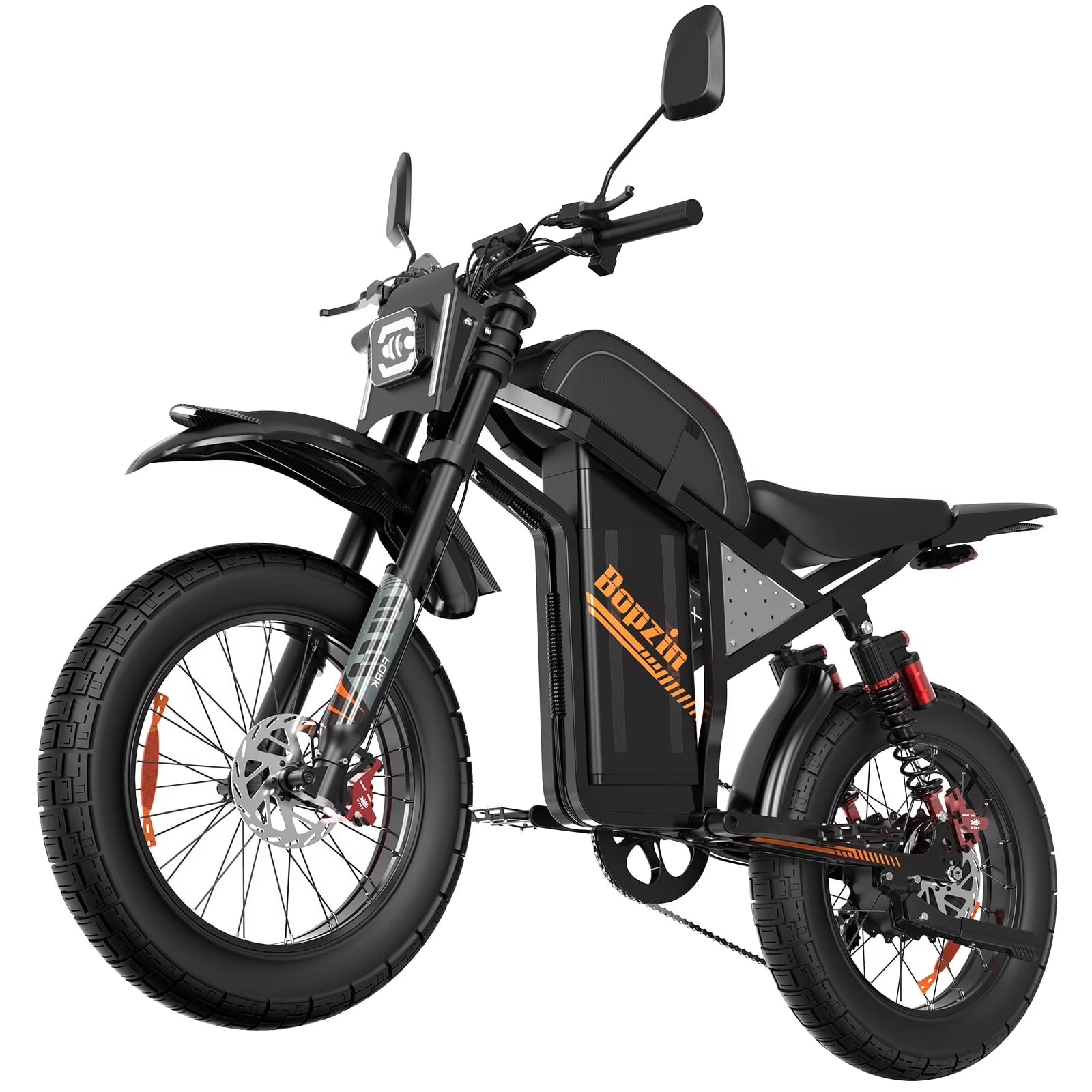 Electric Dirt Bike for Adults, 60V 35ah, 3000W 45 MPH & 37 - 68 Miles Electric Motorcycle, 25'' Fat Tire Off - Road Mountain Bike UL2849
