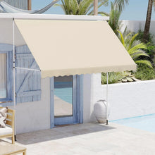 Load image into Gallery viewer, AECOJOY Manual Retractable Awning, 118" Non-Screw Outdoor Patio Awning, Beige