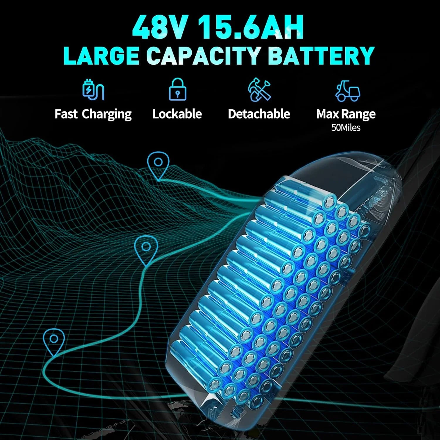 Ridstar Electric Bike for Adults Q20, 1200W 30MPH, 48V 15.6ah Electric Bicycle, 7 Speed Full Suspension Mountain Bike UL2849