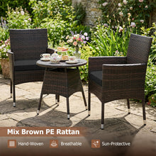 Load image into Gallery viewer, Tangkula 3 Piece Patio Furniture Set | Hand-Woven PE Wicker Conversation Set