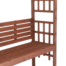 Load image into Gallery viewer, 6.8FT Wooden Arch with Bench for 2 People, Garden Arbor Trellis for Climbing Plant, Outdoor Garden Lawn Backyard Patio Decor, Dark Brown