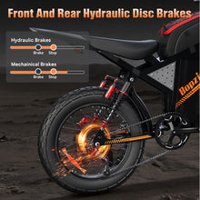 Load image into Gallery viewer, Electric Dirt Bike for Adults, 60V 35ah, 3000W 45 MPH &amp; 37 - 68 Miles Electric Motorcycle, 25'' Fat Tire Off - Road Mountain Bike UL2849