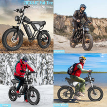 Load image into Gallery viewer, Ridstar Electric Bike for Adults Q20, 1200W 30MPH, 48V 15.6ah Electric Bicycle, 7 Speed Full Suspension Mountain Bike UL2849