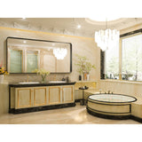 Tyro Bathroom Decorative Home Decor Corner Hangs Accent Mirror Latitude Run Finish: Black, Size: 72