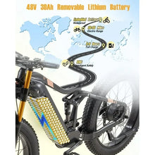 Load image into Gallery viewer, Dual Motors AWD 2000W Electric Bike for Adult 26'', UL2849 48V 60AH Removable Battery E - Mountain Bike 4'' Fat Tire up to 35MPH&amp;200miles Long Range Off Road Ebike Beach Dual Hydraulic&amp;Brakes E - Bicycle