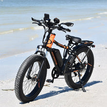 Load image into Gallery viewer, Aostirmotor Electric Mountain Bike, 48V 13AH Removable Lithium Battery 750W Ebike with Rack, 26" 4.0 in Fat Tire Bike, Electric Bicycle for Adults(Black)
