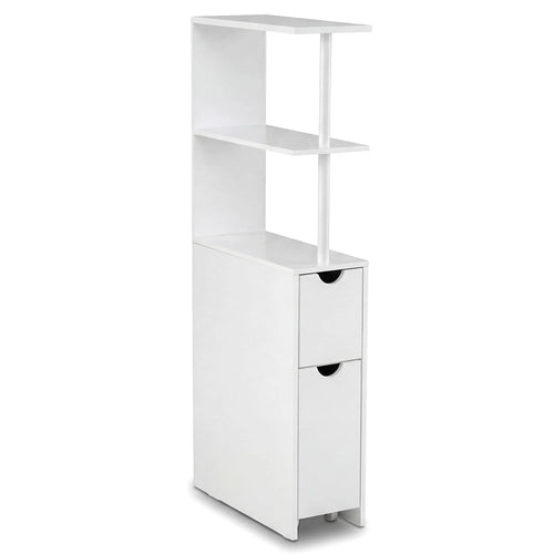 Tangkula Slim Bathroom Storage Cabine Narrow Toilet Paper Holder for Restroom