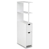 Tangkula Slim Bathroom Storage Cabine Narrow Toilet Paper Holder for Restroom