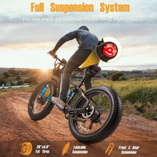 Load image into Gallery viewer, Dual Motors AWD 2000W Electric Bike for Adult 26'', UL2849 48V 60AH Removable Battery E - Mountain Bike 4'' Fat Tire up to 35MPH&amp;200miles Long Range Off Road Ebike Beach Dual Hydraulic&amp;Brakes E - Bicycle